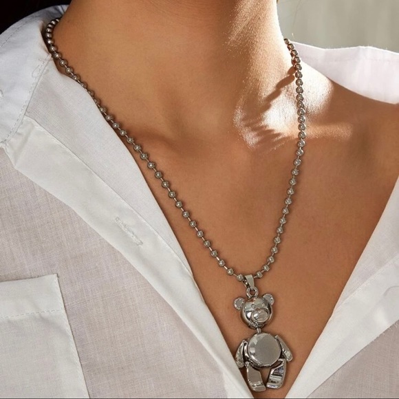 Urban Outfitters Jewelry - 3/$30 🤍 Chunky Long Teddy Bear Charm Necklace